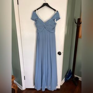 Azazie Steel Blue bridesmaids dress